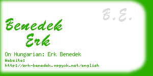 benedek erk business card
